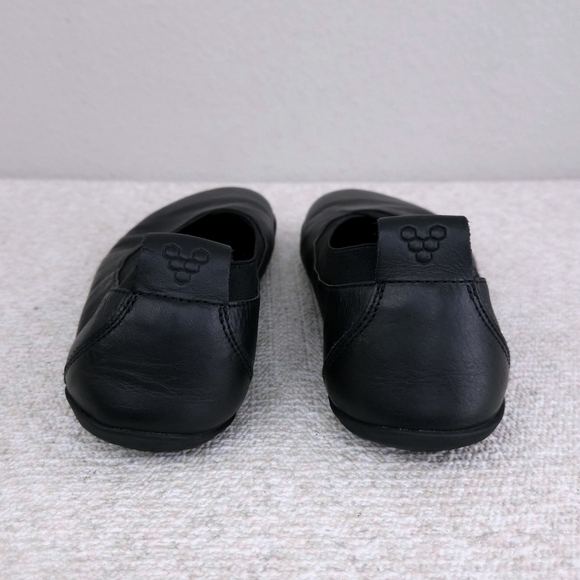 New! Vivobarefoot Opanka Ballerina Flats ~ Black Leather Slip-On Minimalist Shoe - Picture 8 of 14